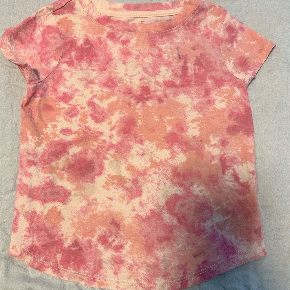 Cat & Jack Pink and Peach Tie-Dye Tee